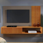 Painel Para Tv 75 Ripado Com Nicho Malaga Mavaular