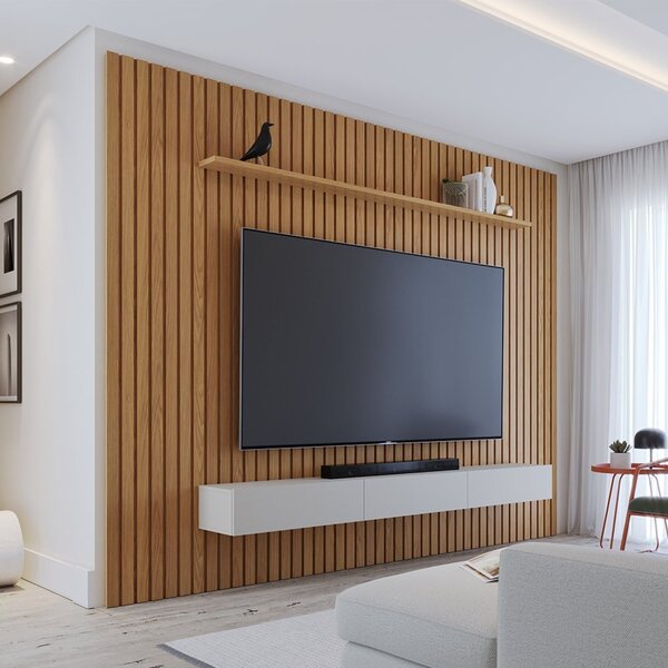 Painel Para Tv 82 Polegadas 240cmx304cm 100% Mdf Ripado 3.0