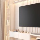 Painel Para Tv 84 Polegadas Ripado Com Led E Portas Reflecta