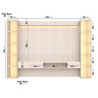 Painel Para Tv 84 Polegadas Ripado Com Led E Portas Reflecta