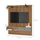 Painel Para Tv Ajax Ripado Amendoa Titanio