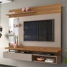 Painel Para Tv Akira Com Led Carvalho Amarula