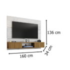 Painel Para Tv Âmbar Carrara/cinamomo/ripado – Bechara Móveis