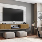 Painel Para Tv Âmbar Carrara/cinamomo/ripado – Bechara Móveis