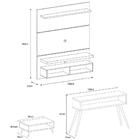 Painel Para Tv Aparador E Mesa De Centro Off White E Deck