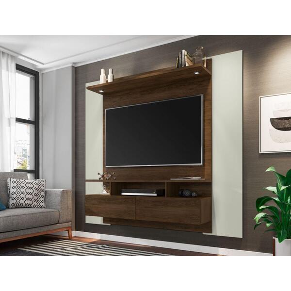 Painel Para Tv Arizona Suspenso Até 65´´ - Cacau / Cinza