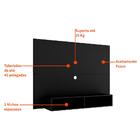 Painel Para Tv Até 42 Polegadas Alice Preto 120 Cm