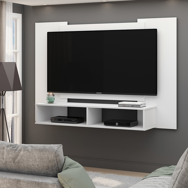 Painel Para Tv Até 42 Polegadas Silver Branco Acetinado - Gel