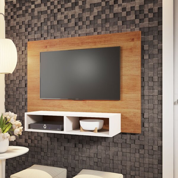 Painel Para Tv Até 43 Polegadas Com Nichos Life Mel/off White