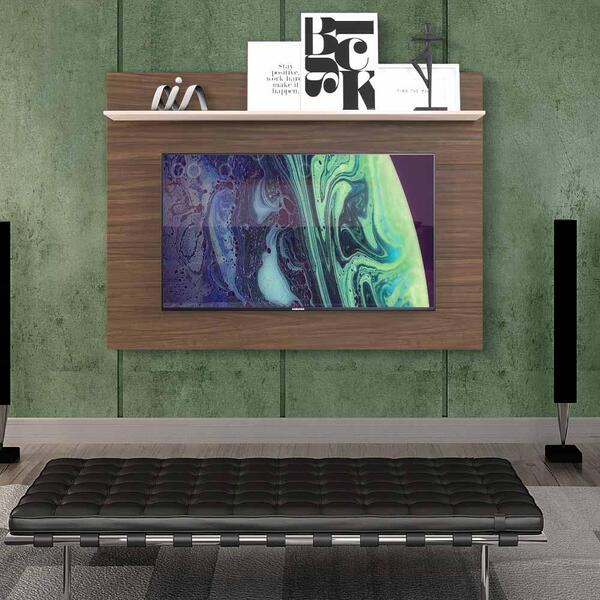 Painel Para Tv Até 43 Polegadas Nogueira Real Off White Ângel