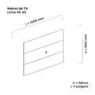 Painel Para Tv Até 45 Polegadas 90cmx120cm Pe40 Walnut