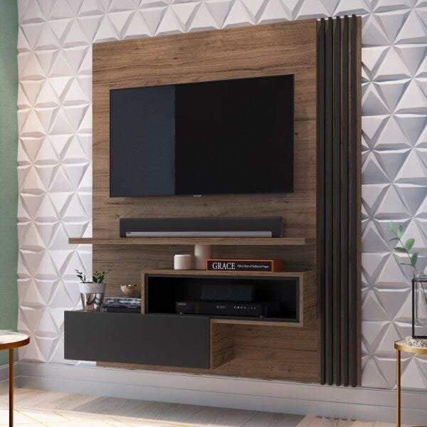 Painel Para Tv Até 46 Polegadas 1 Porta Basculante 1 Nicho 1