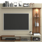 Painel Para Tv Até 46 Polegadas Com Led E Prateleiras De Vidr