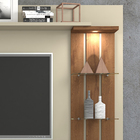 Painel Para Tv Até 46 Polegadas Com Led E Prateleiras De Vidr