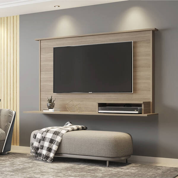 Painel para TV até 47" 1 Nicho e 2 Prateleiras - Montana