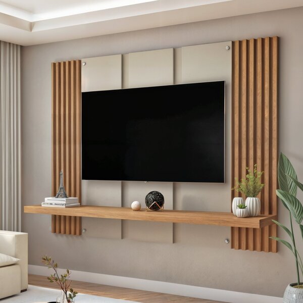 Painel Para Tv Até 47 Polegadas 1 Prateleira Bolonha Off Whit