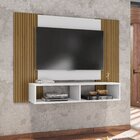 Painel Para Tv Até 48 Pol. Navi Sala Madeira/efeito Ripa