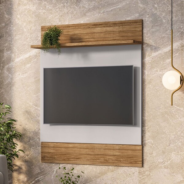 Painel Para Tv Até 48 Polegadas Guaratuba 1 Prateleira Cinamo
