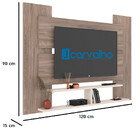 Painel Para Tv Até 49 Polegadas Orlando 1 Prateleira Carvalho