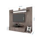 Painel Para Tv Até 50" 1 Gaveta 4 Prateleiras Cinza Carvalho