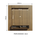 Painel para TV até 50” Madesa Arizona 1 Prateleira 2 Nichos