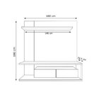 Painel Para Tv Até 50 Polegadas 2 Portas Basculantes Espelhad