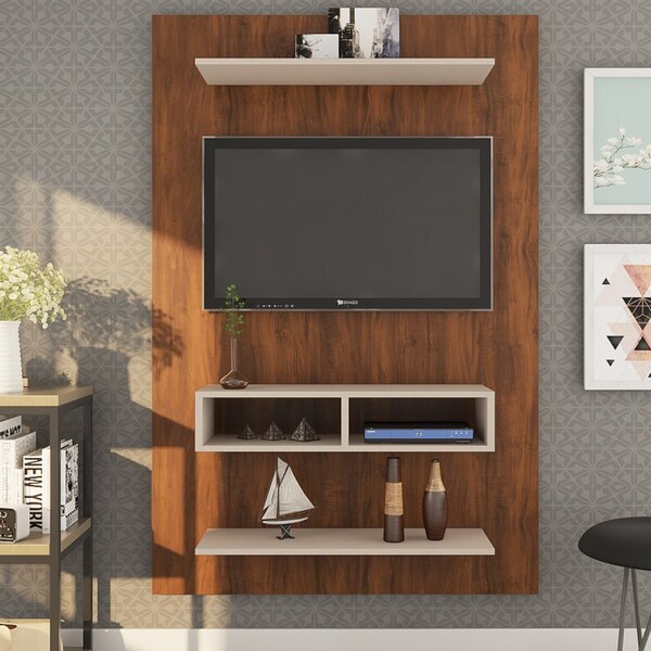 Painel Para Tv Até 50 Polegadas Com 2 Nichos Mister Pinho/off