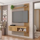 Painel Para Tv Até 50 Polegadas Com Ripado Moon Buriti/fendi