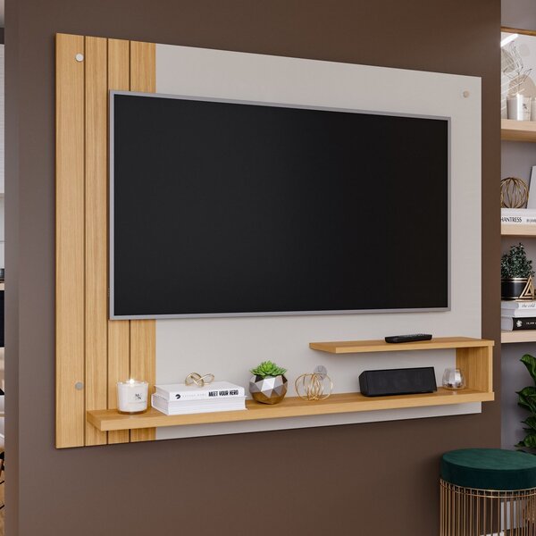 Painel Para Tv Até 50 Polegadas Dunas 100% Mdf Off White/natu