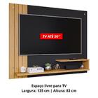 Painel Para Tv Até 50 Polegadas Dunas Preto Chumbo/nature