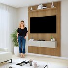 Painel Para Tv Até 50 Polegadas Frisado Curitiba Cinamomo/off