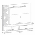 Painel Para Tv Até 50 Polegadas Grid Marrom Nature E Off White