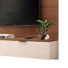 Painel Para Tv Até 50 Polegadas Grid Marrom Nature E Off White