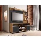 Painel Para Tv Até 50 Polegadas Portugal Sala Preto E Freijó