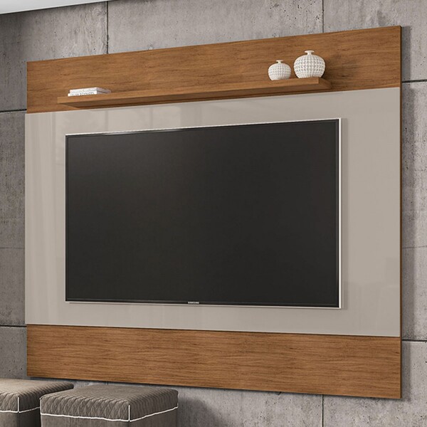 Painel Para Tv Até 50 Polegadas Quasar 1 Prateleira Off White