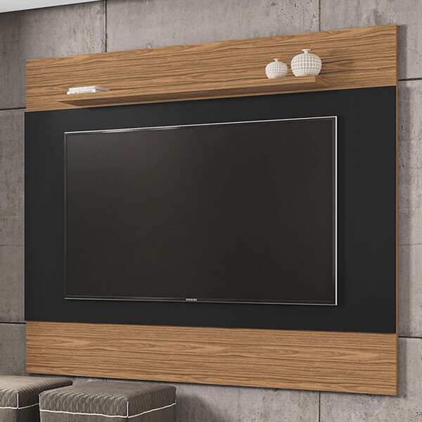 Painel Para Tv Até 50 Polegadas Quasar 1 Prateleira Preto/noc