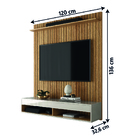 Painel Para Tv Até 50 Polegadas Ripado Impressão 3d 1,20m Mad