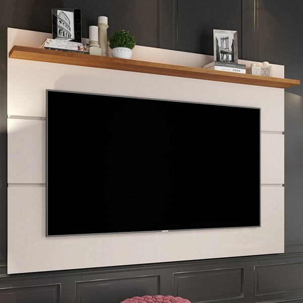 Painel Para Tv Até 50 Polegadas Vivare New Off White/freijo -