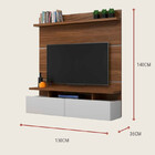 Painel Para Tv Até 55 Polegadas 130cm Mdf Nogal Com Branco Ve