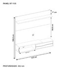 Painel Para Tv Até 55 Polegadas 160,2cmx135cm Nt 1155 Freijo