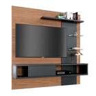 Painel Para Tv Até 55 Polegadas Atlantico Noce E Preto