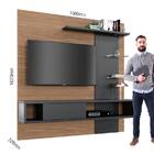 Painel Para Tv Até 55 Polegadas Atlantico Noce E Preto