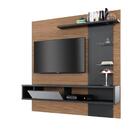Painel Para Tv Até 55 Polegadas Atlantico Noce E Preto
