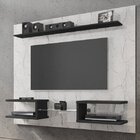 Painel Para Tv Até 55 Polegadas Atlas Bechara Carrara/preto F