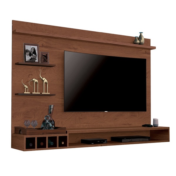 Painel Para Tv Até 55 Polegadas C/ Bar Adega 4 Nicho Bandeja