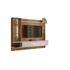 Painel Para Tv Até 55 Polegadas Com Espelho E Prateleiras De