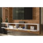 Painel Para Tv Até 55 Polegadas Com Espelho E Prateleiras De