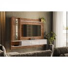 Painel Para Tv Até 55 Polegadas Com Espelho E Prateleiras De