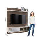 Painel Para Tv Até 55 Polegadas Ilhéus Nogueira Real E Off Wh