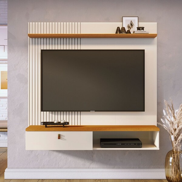 Painel Para Tv Até 55 Polegadas Iris 1 Porta Cinamomo/off Whi